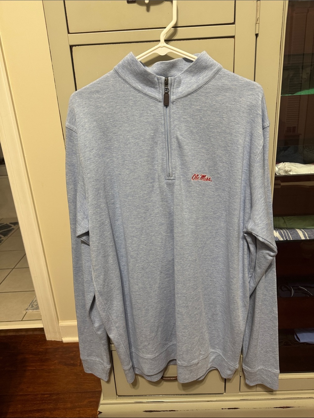 Ole Miss Light Blue Quarter-Zip Pullover